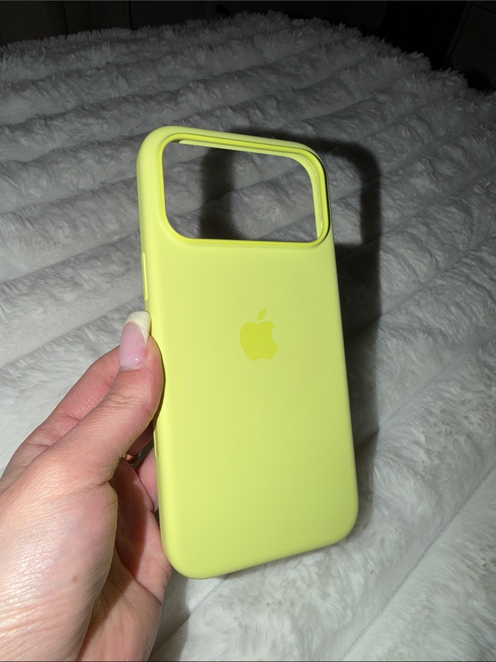 Apple Neon Yellow Silicone iPhone Case 17 pro max